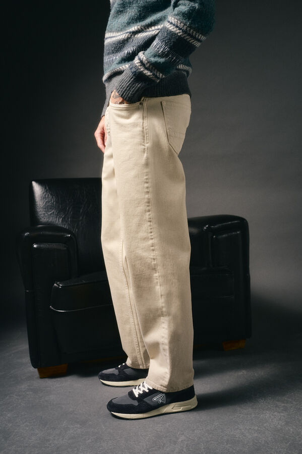 OOTO Pantalón vaquero straight fit Beige