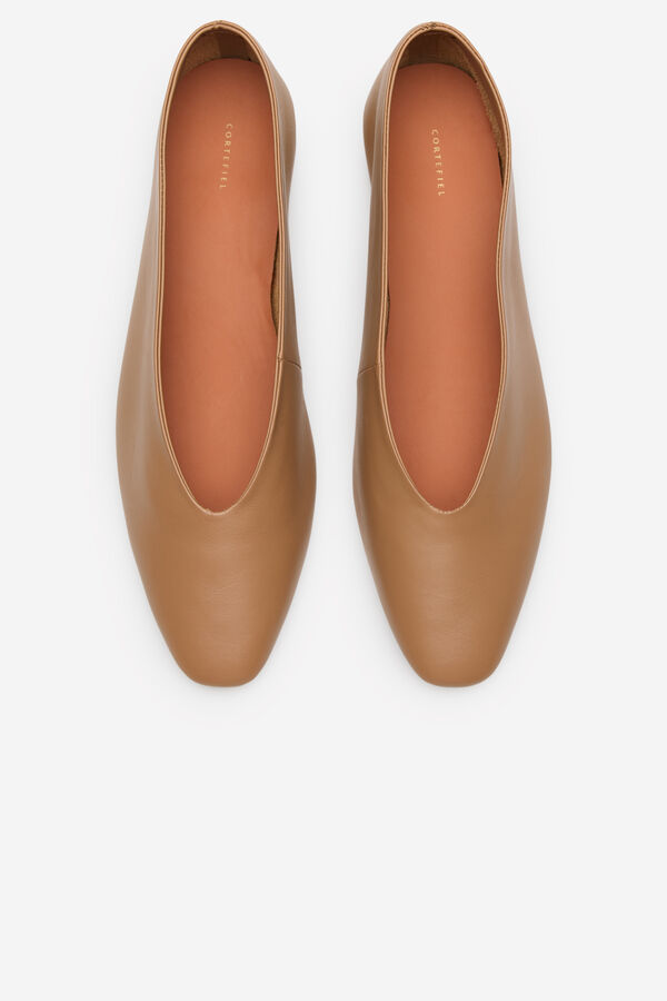Cortefiel Leather ballerina flats Nude