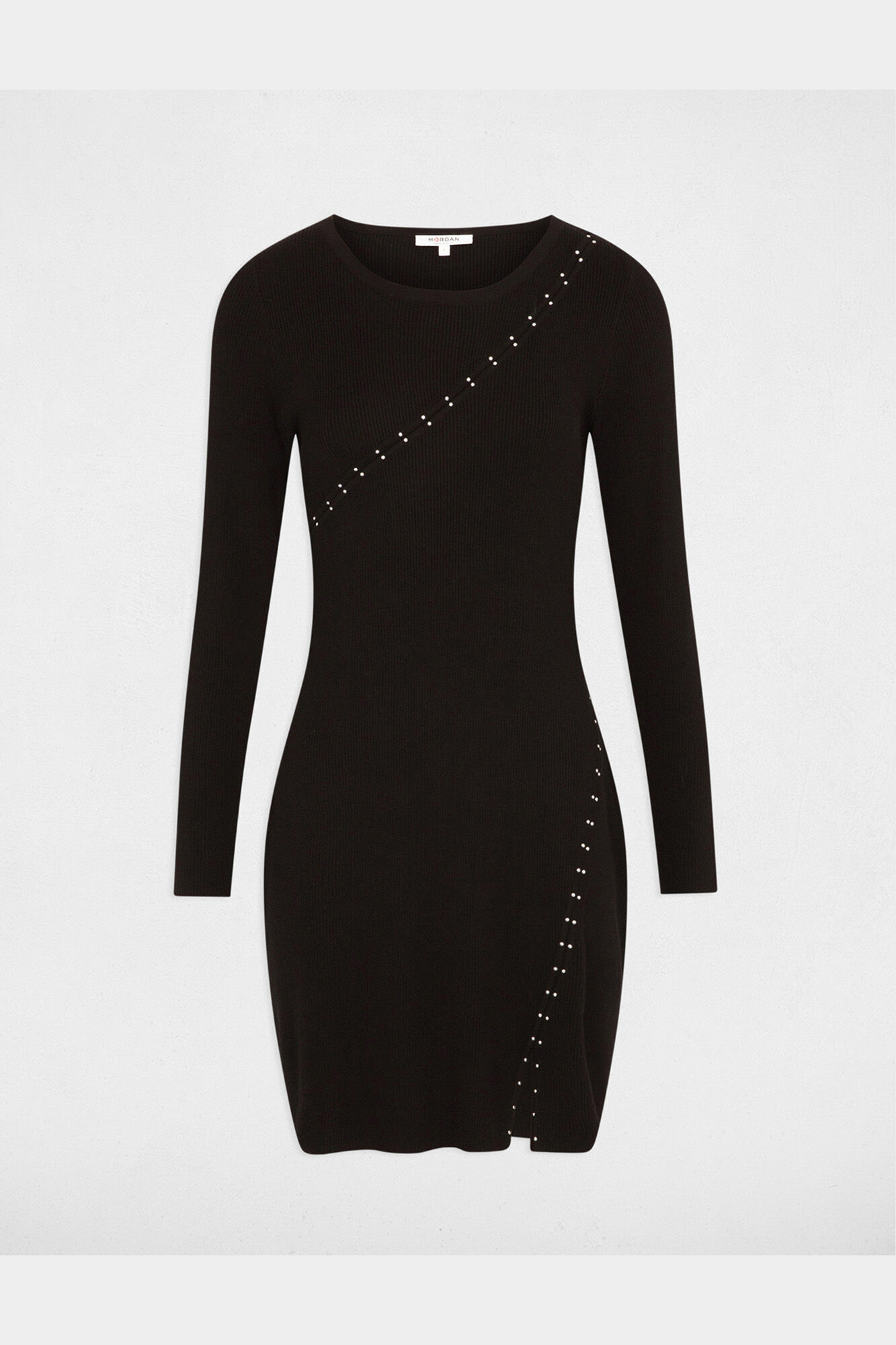 Black jersey knit dress top