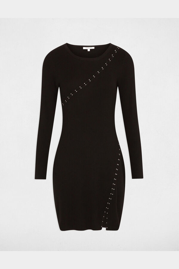 Morgan Vestido punto corto ajustado Negro