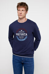Privata Navy "brushed terry fleece" sweatshirt Blue