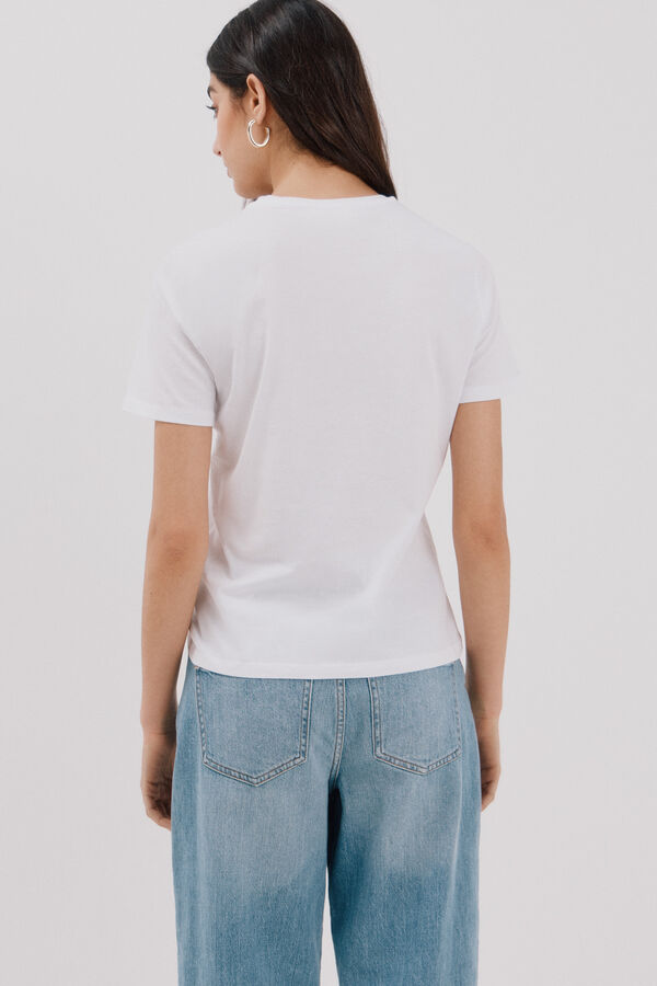 Cortefiel Printed t-shirt White