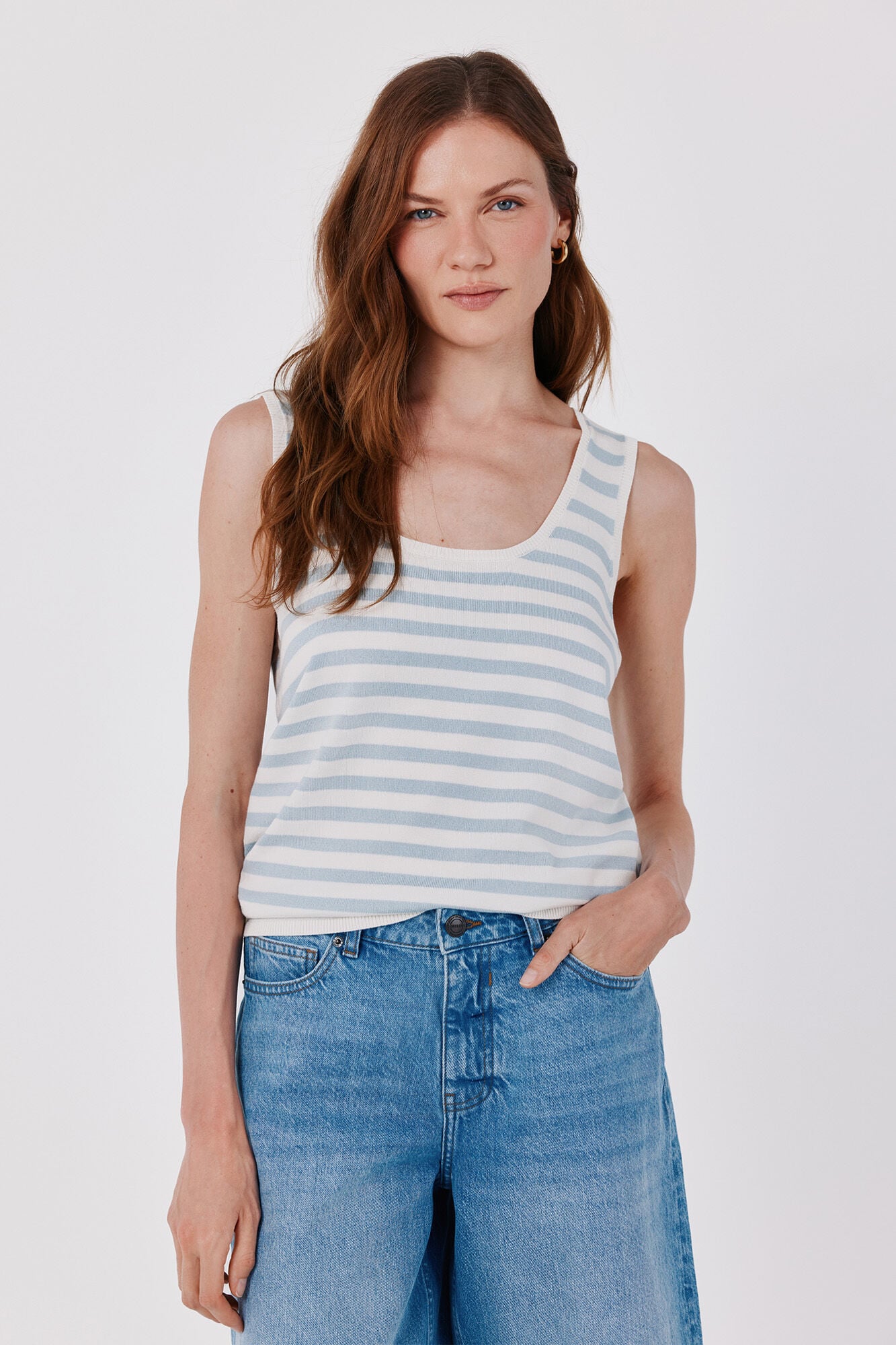 Cortefiel Striped knit top