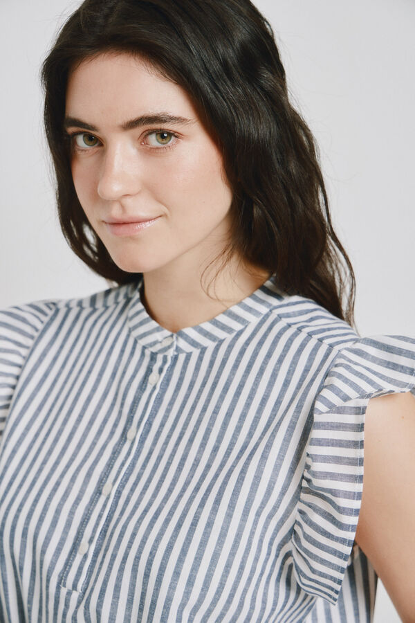 Vero Moda Sleeveless top with ruffles Navy