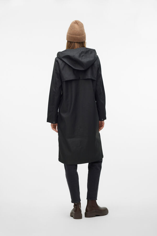 Vero Moda Impermeável midi com capuz Preto
