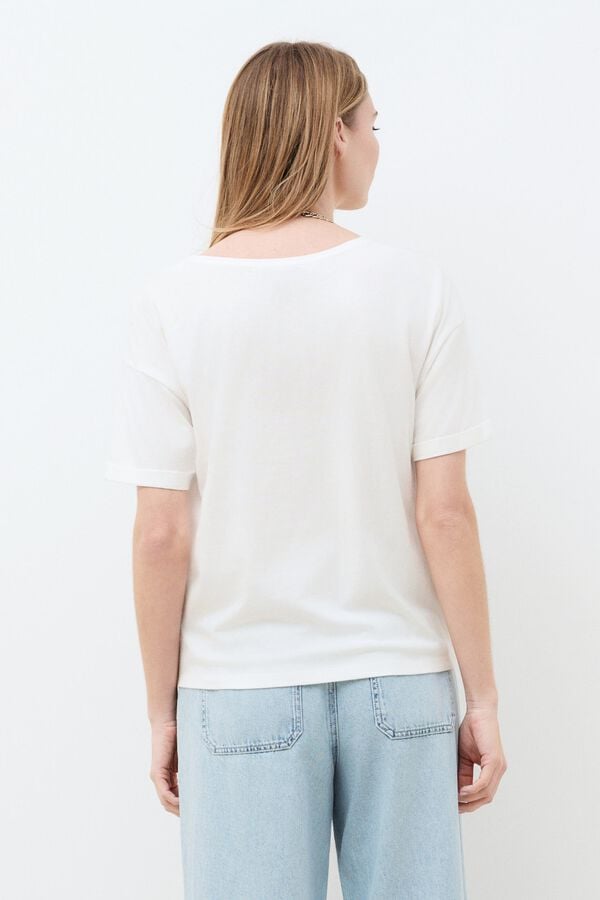 Caroll T-shirt de manga curta Tim- Mom Branco