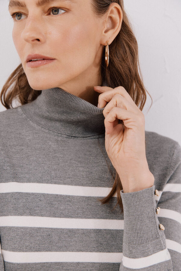 Cortefiel Short-sleeved jumper Grey