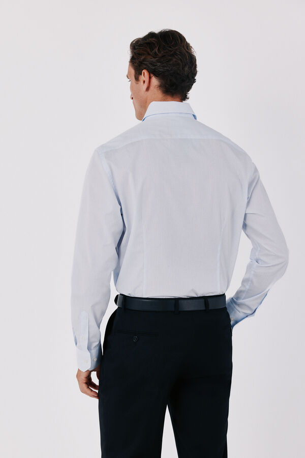 Cortefiel Checked slim fit easy iron dress shirt Blue