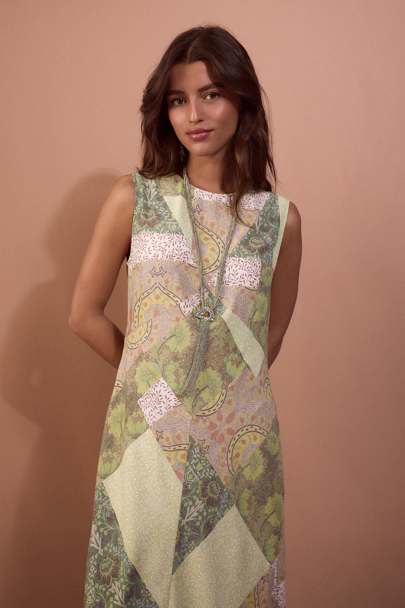 Slowlove Vestido com cortes estampado