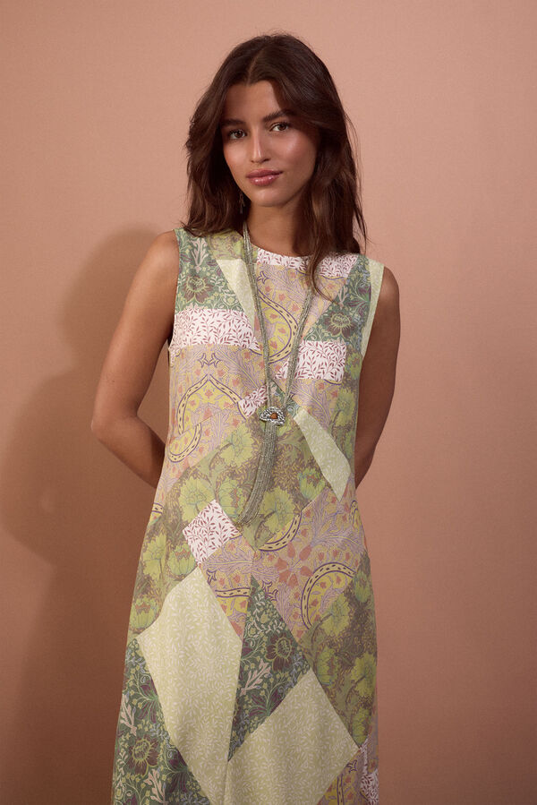 Slowlove Printed cut-out dress Printed white