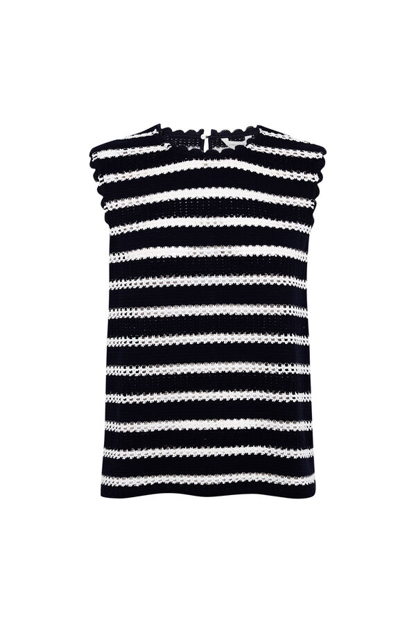 Cortefiel Striped sleeveless top Blue