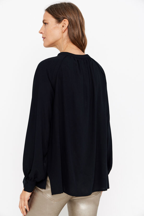 Cortefiel Round neck blouse Black