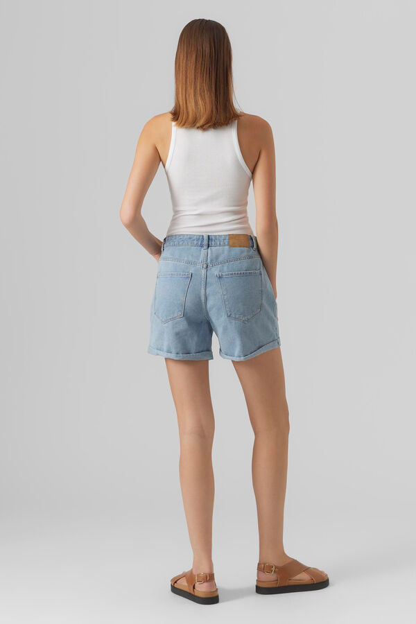 Cortefiel Women's regular-fit denim shorts Blue