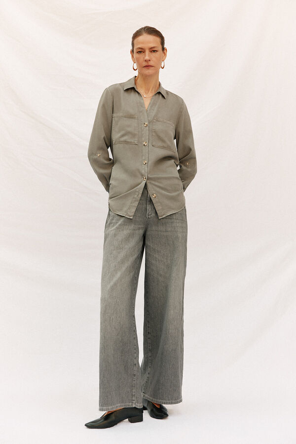 Cortefiel  tencel denim shirt Nude