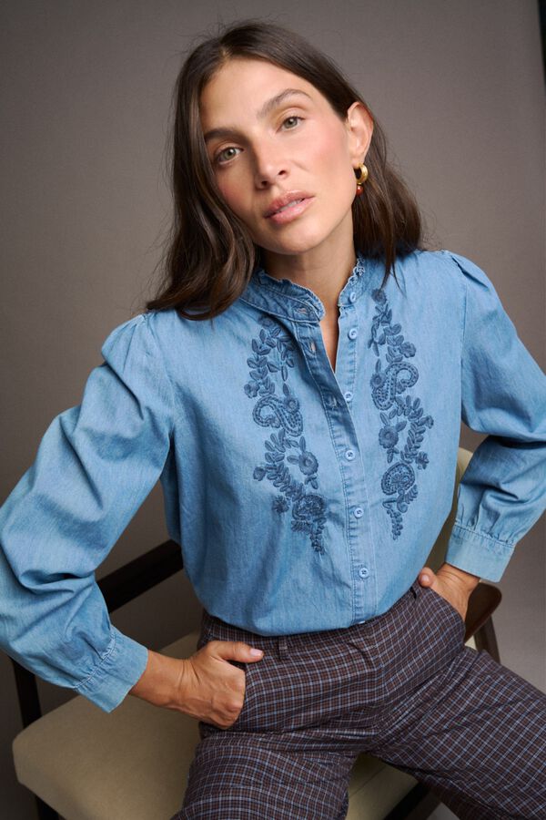 Pol&iacute;n Et Moi Denim shirt Miranda Blue