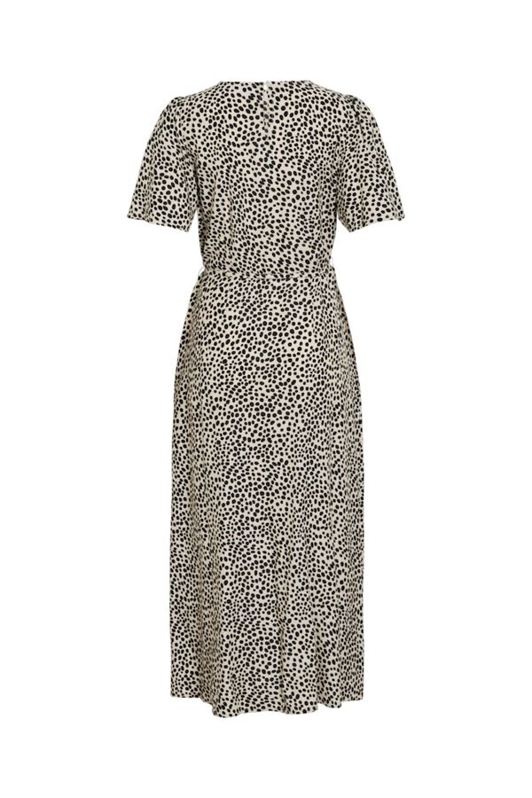 Vila Vestido midi estampado em viscose Impress&atilde;o