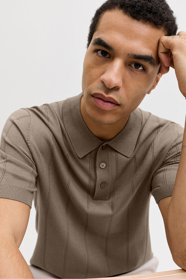 Jack & Jones Polo manga curta em malha Castanho