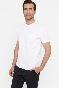 Cortefiel Essential T-shirt with pocket White
