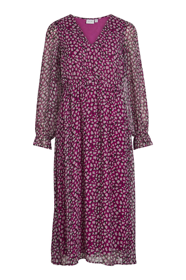 Cortefiel Midi dress with long semi-sheer sleeves Multicolour