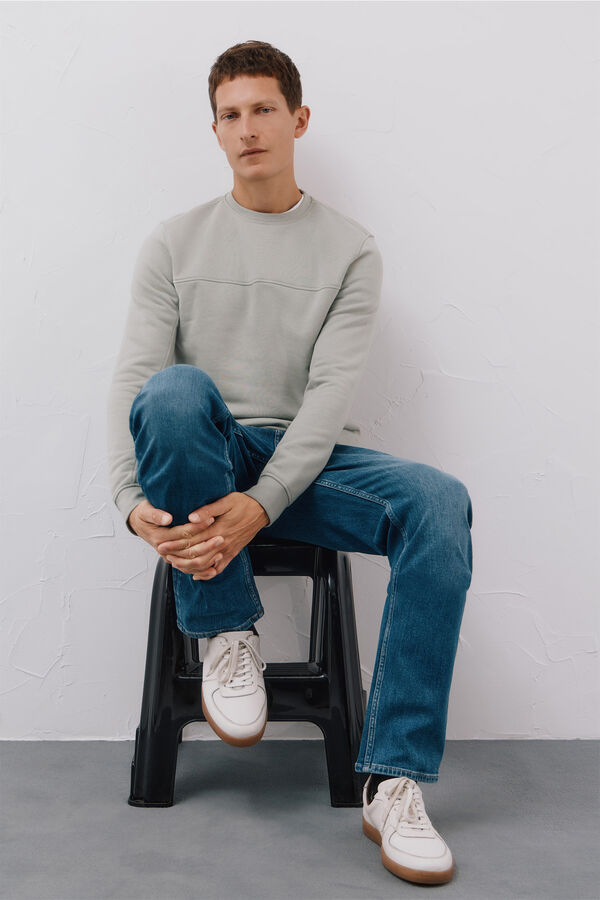 Cortefiel Crew-neck sweatshirt Kaki