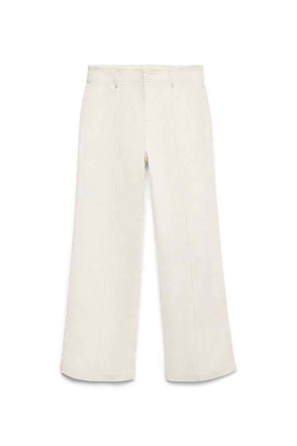 Vero Moda Cal&ccedil;a larga em ganga Branco
