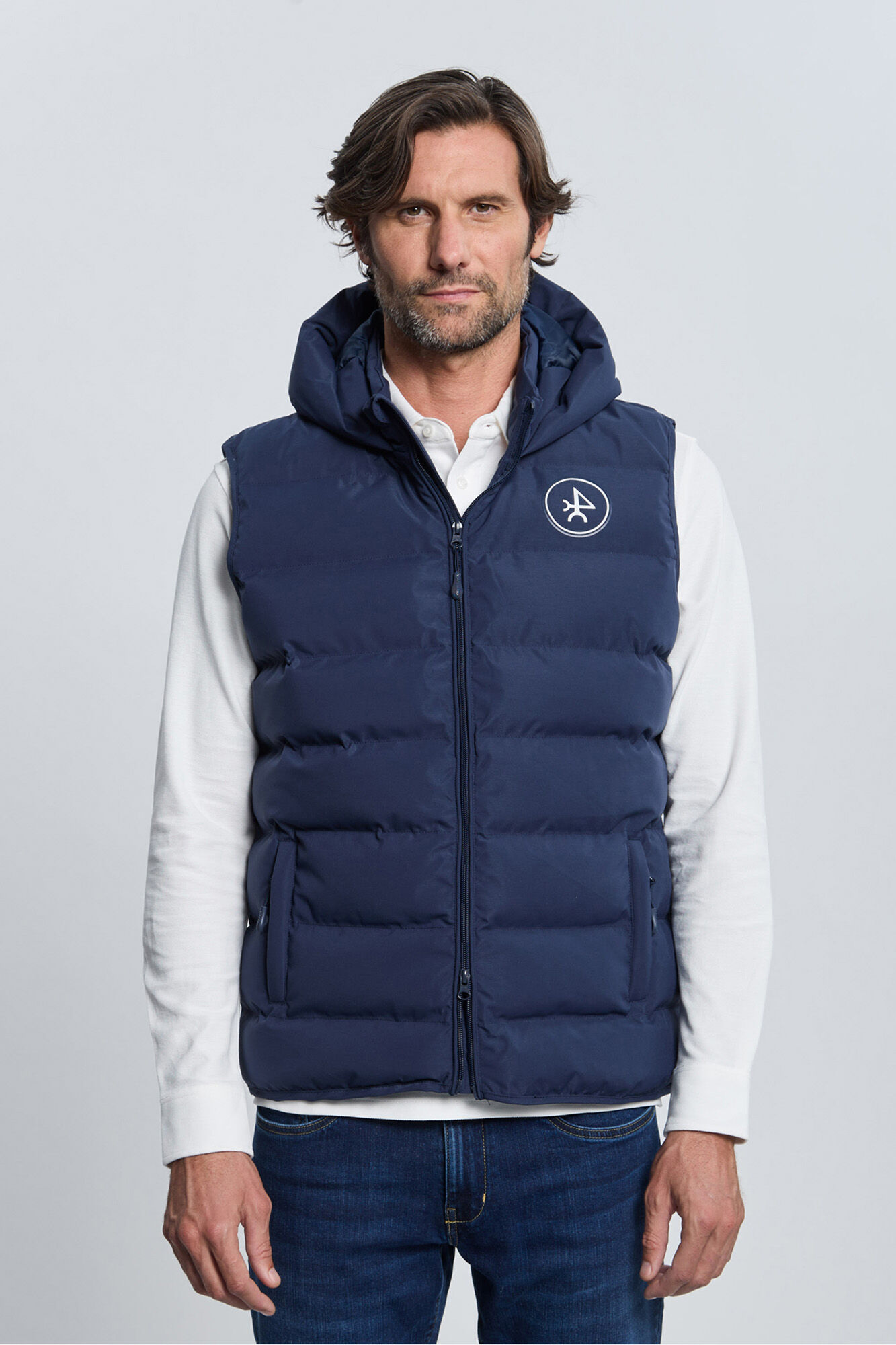 Valecuatro Chaleco acolchado capucha azul marino