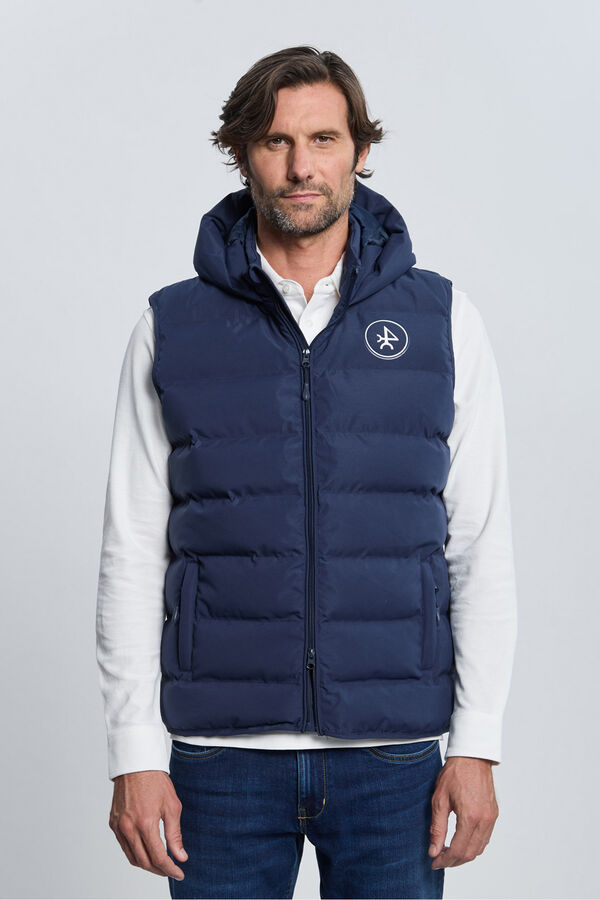 Valecuatro Colete acolchoado com capuz azul marinho Azul