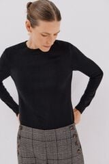 Cortefiel Basic boxy jersey Black