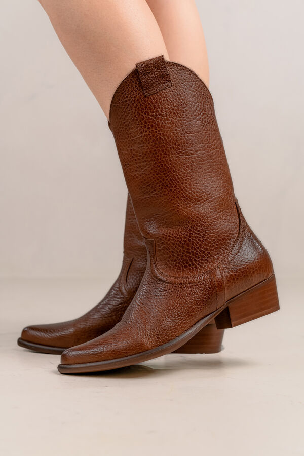 Bryan Stepwise Jandra Vintage leather Cowboy Boots Brown