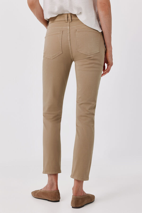 Cortefiel Jeans skinny crop color Tostado