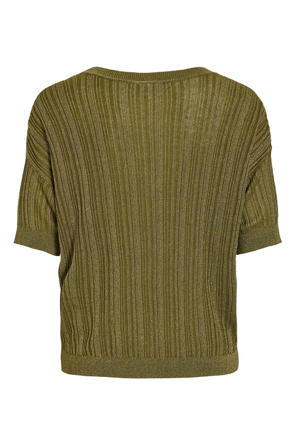 Vila Top de malha com lurex Verde