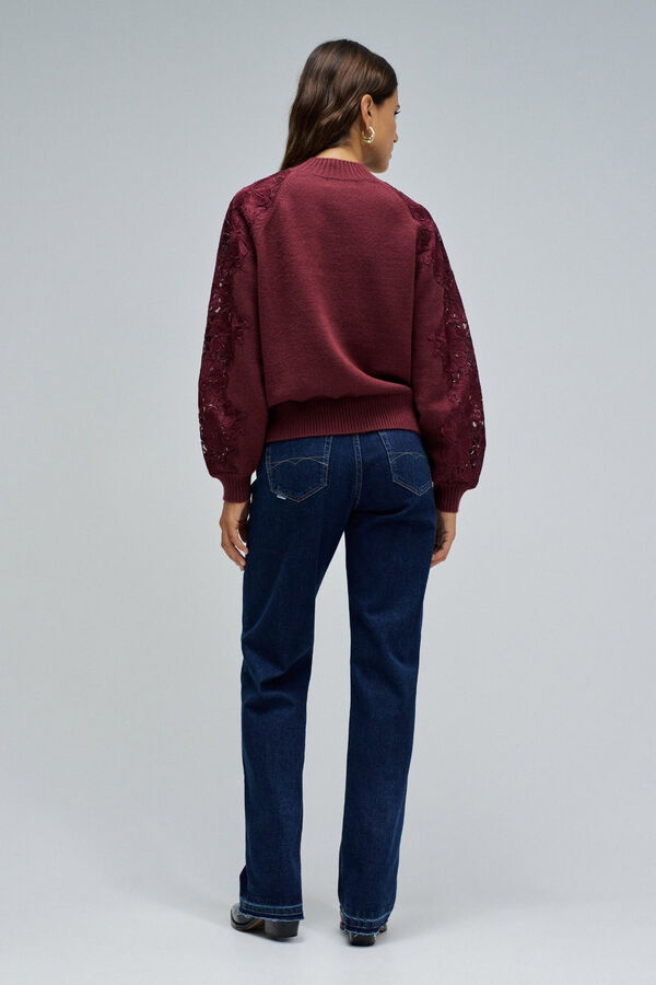 Salsa Jeans Camisola de malha com renda Vermelho