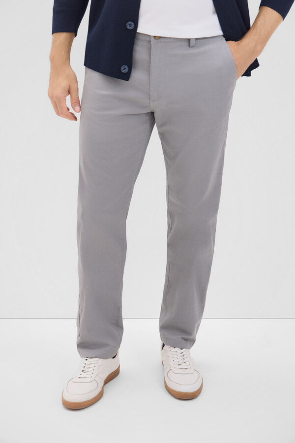 Cortefiel Regular fit printed chinos Grey