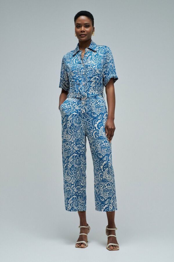 Salsa Jeans Macac&atilde;o com padr&atilde;o floral Azul