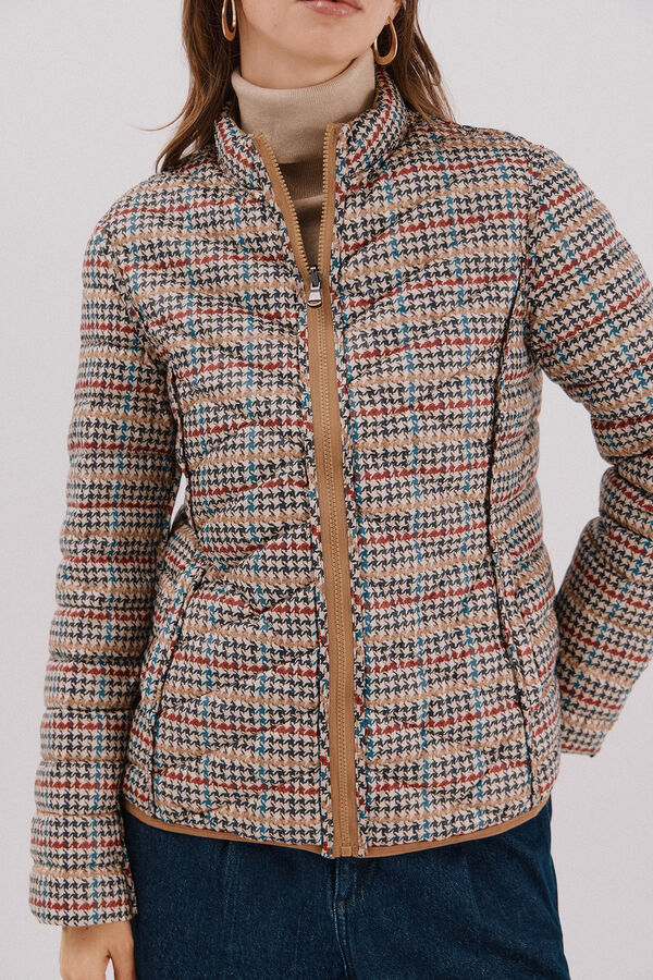 Cortefiel Reversible feather bomber jacket Beige