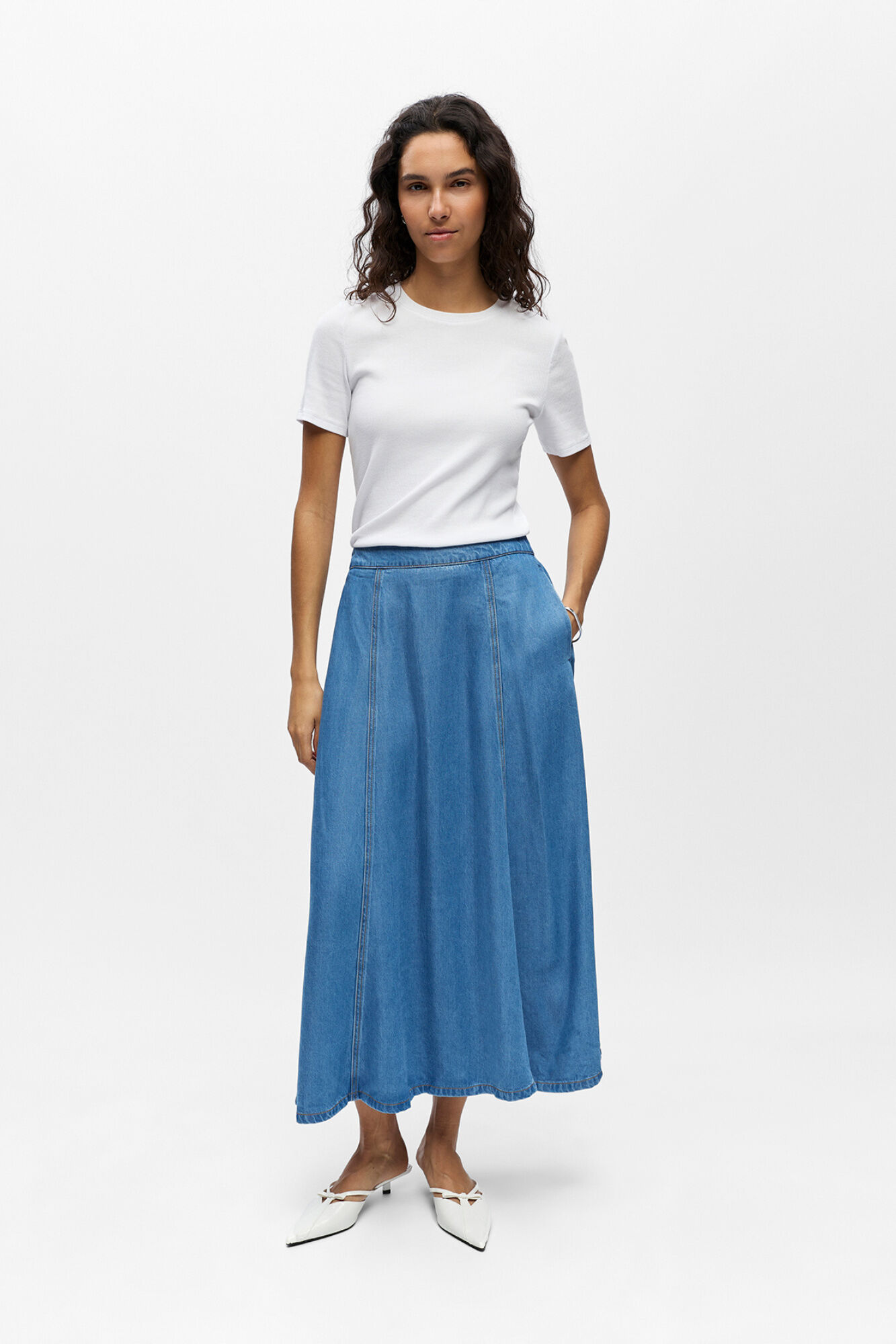 Object Tencel midi skirt
