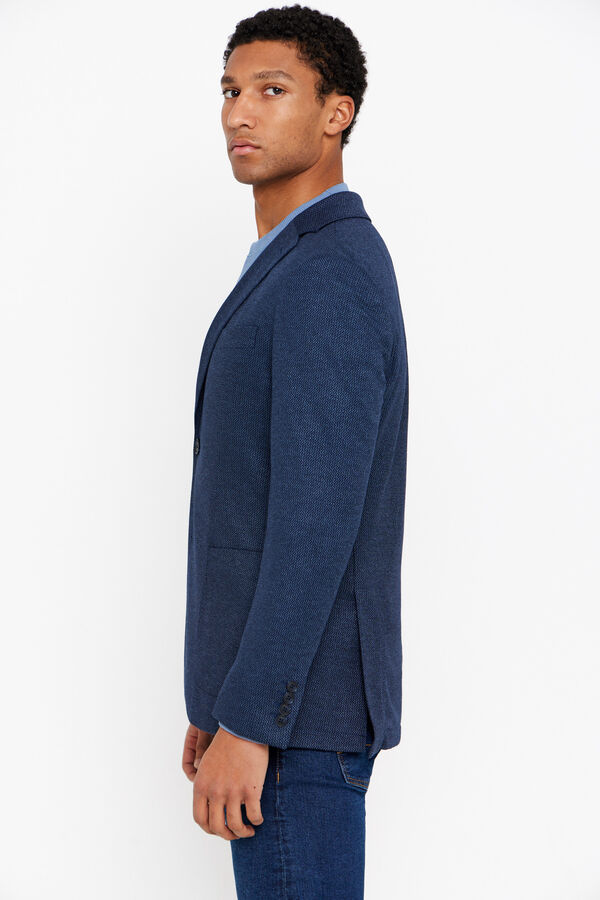 Cortefiel Jersey-knit blazer Blue