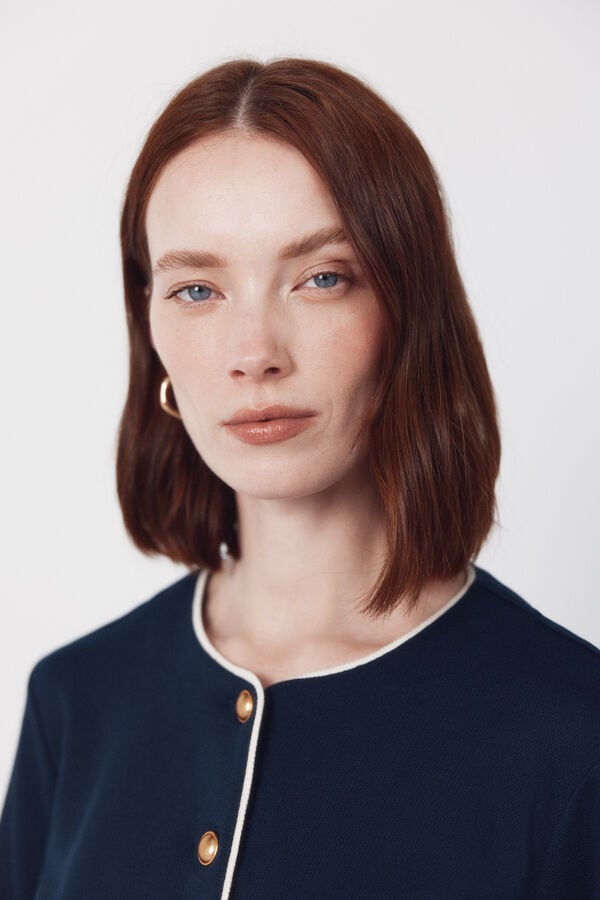 Cortefiel Rebeca vivo contraste Azul marino