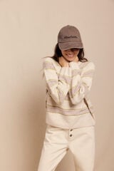 Slowlove Camisola riscas Tostado