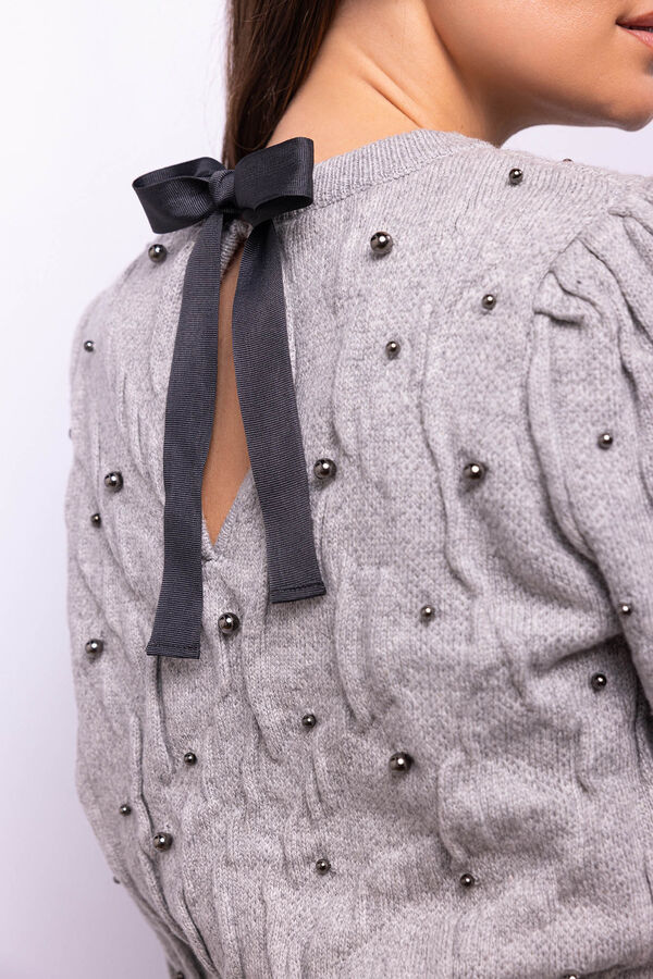 Object Camisola com oitos e pérolas Cinzento
