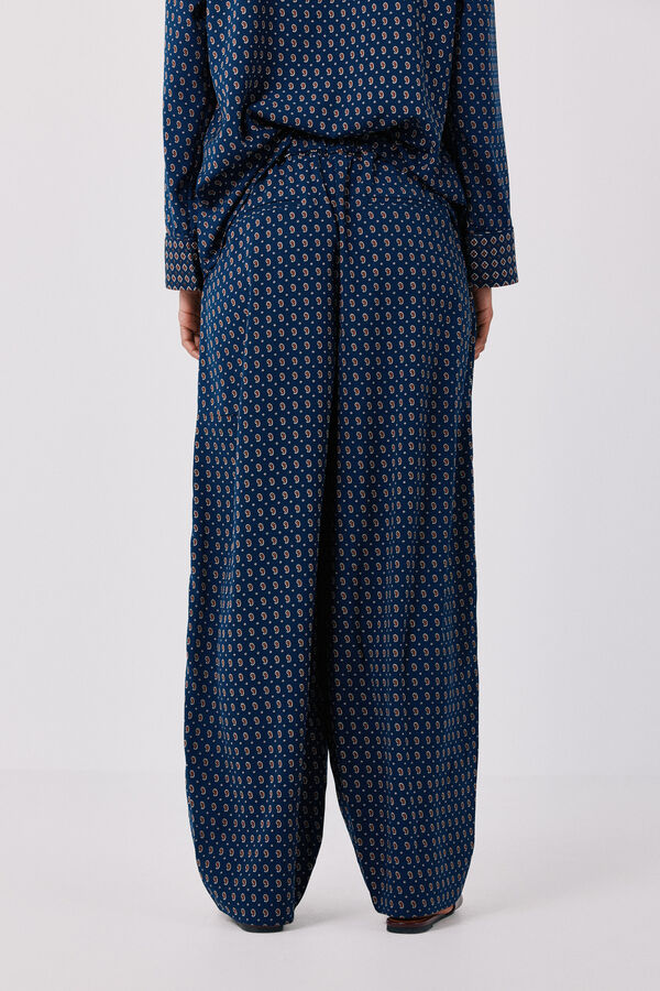 Cortefiel Printed fluid trousers Printed blue