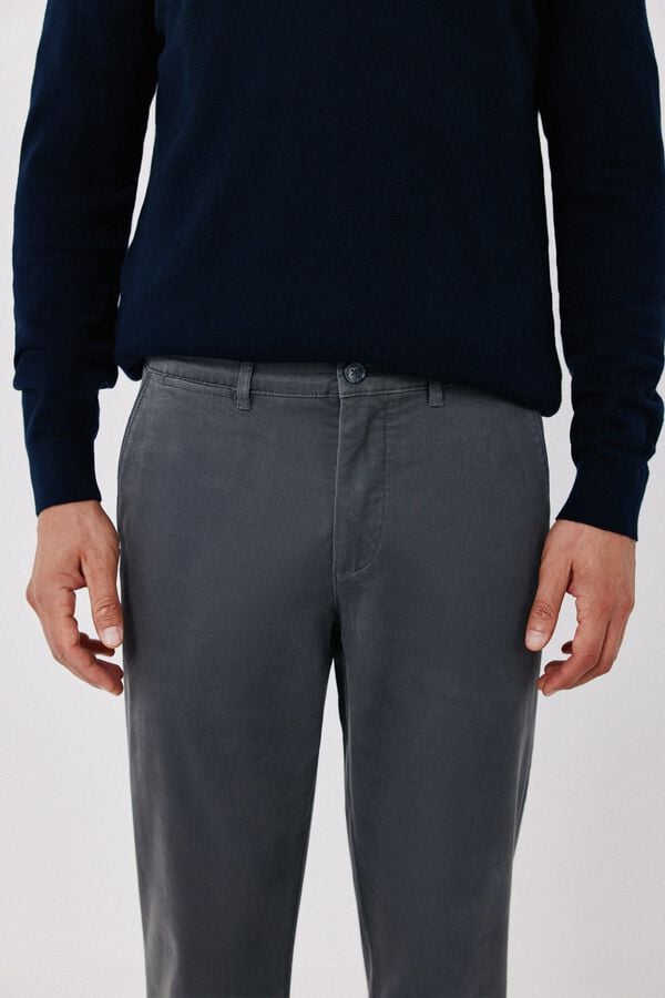 Cortefiel Basic regular chinos Dark grey