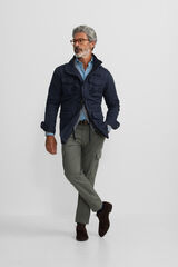 Silbon Casaco militar com manchas tingidas Azul