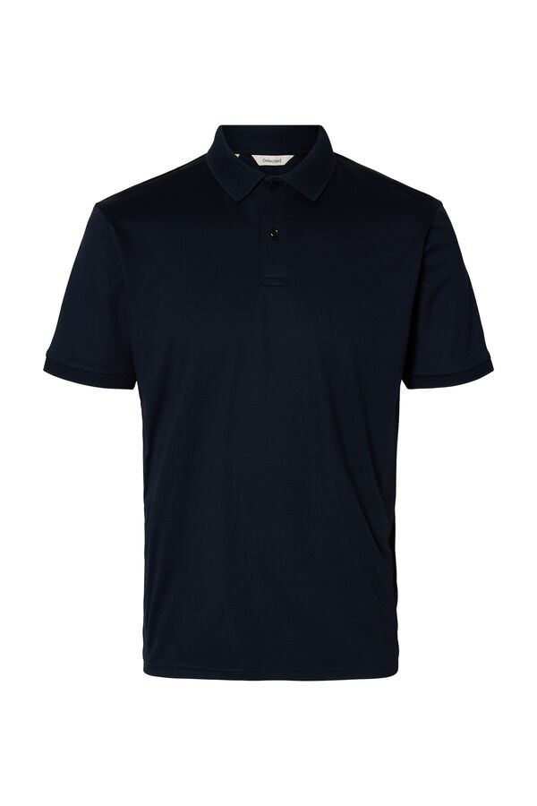 Selected Polo b&aacute;sico em piqu&eacute; Azul