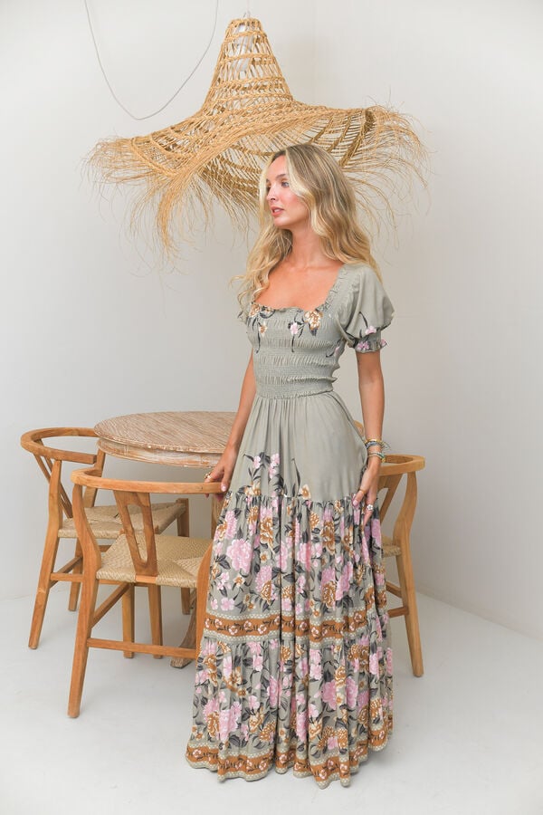 Jaase Vestido comprido Claudette Verde