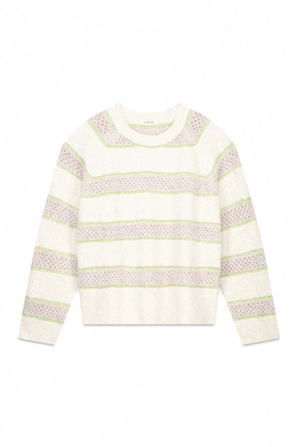 Slowlove Camisola riscas Tostado