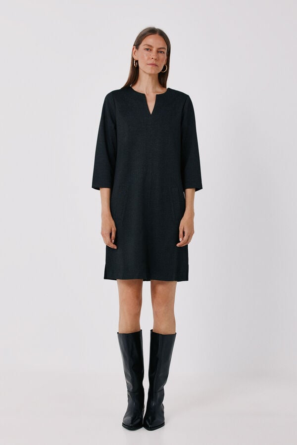 Cortefiel Elastic short dress Dark grey