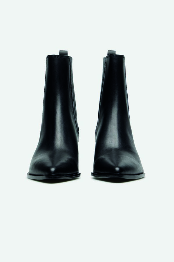 Cortefiel Botín elastico piel Negro