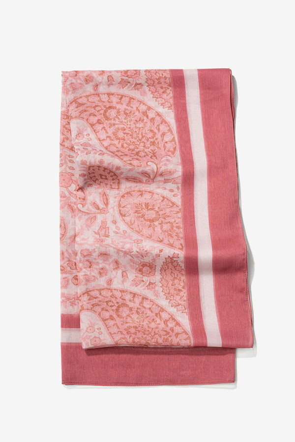 Vilanova Cachecol semitransparente com estampado paisley Subiu