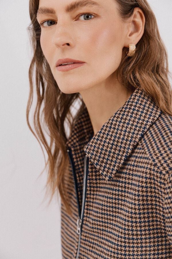 Cortefiel Short zip fastening jacket Multicolour